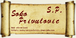 Soko Privulović vizit kartica